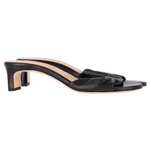 Dear Frances Twisted Slide Sandals in Black Leather